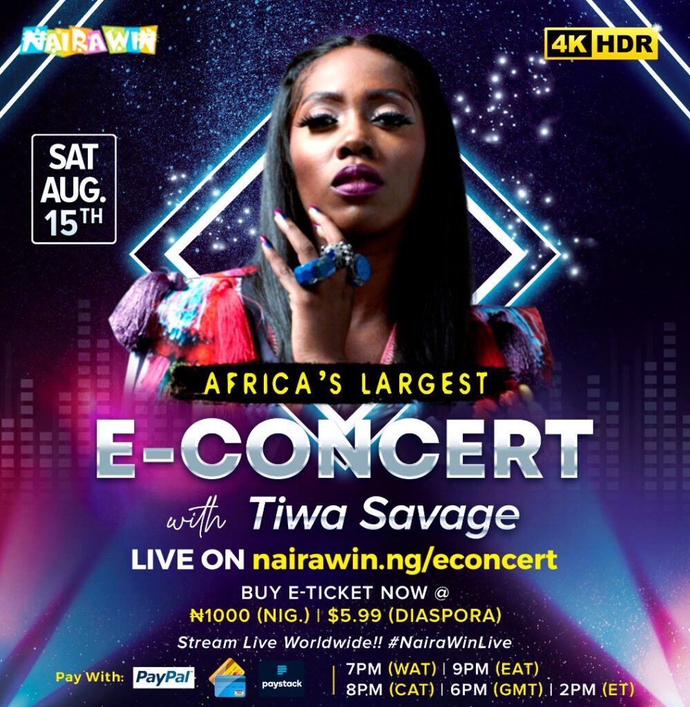 Davido, Tiwa Savage, Naira Marley and Mayorkun to perform in 4KHD | NairaWin Live | The Africa’s largest E-concert
