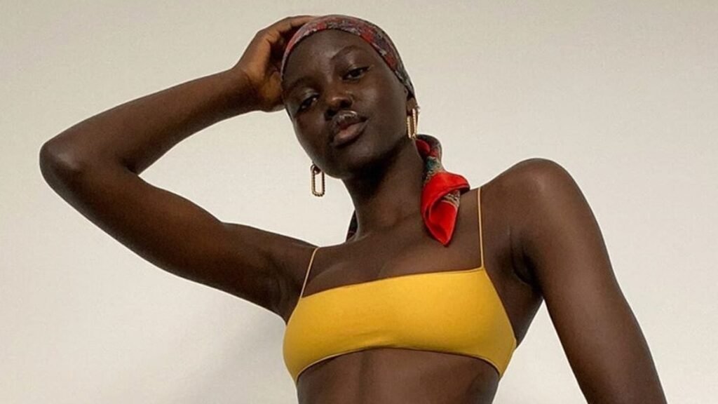 Model, Adut Akech shows off  Runtown engagement Ring