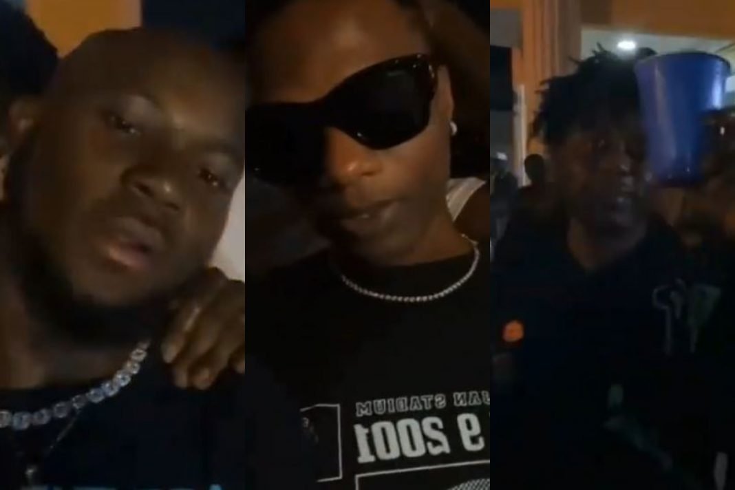 Wizkid Spotted Chilling With King Promise And KillBeatz In Ghana (Video)
