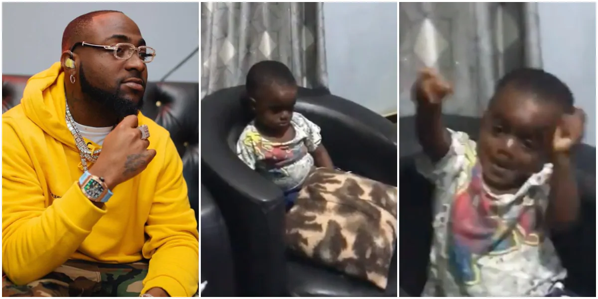 Boy wakes up from sleep to dance the moment he heard Davido's FEM (video)