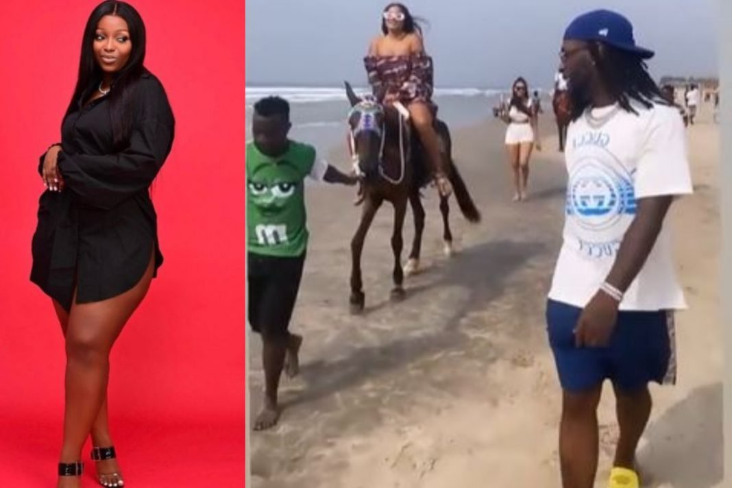 “Jopearl Won’t Like This” – Nigerians Trolls Jopearl After Video Of Burna Boy & Stefflon Don Chopping Love Hits Online