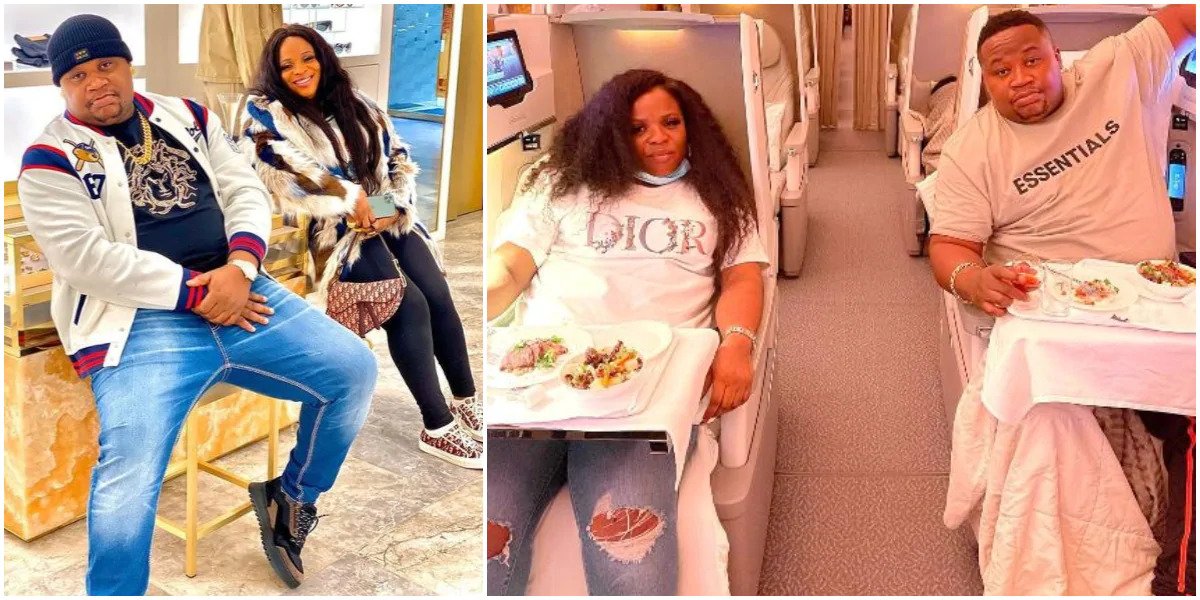 Cubana Chiefpriest And Wife Jet Out To Dubai Ahead Of Her Birthday (Photo)