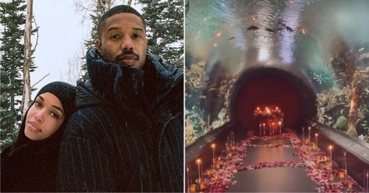 Black Panther star, Michael B. Jordan rents out an entire aquarium for first Valentine's Day with girlfriend Lori Harvey (video)