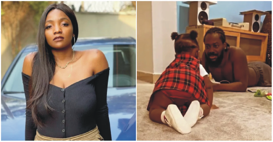 Fans In Awe As Simi And Adekunle Gold's Daughter Crawls, Poses For Photo In New Video