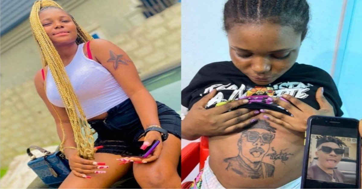 Na Cr@ze da Worry all of Una - Reactions to the Pregnant Woman Who Tattooed Mayorkun Face on Her Baby Bump