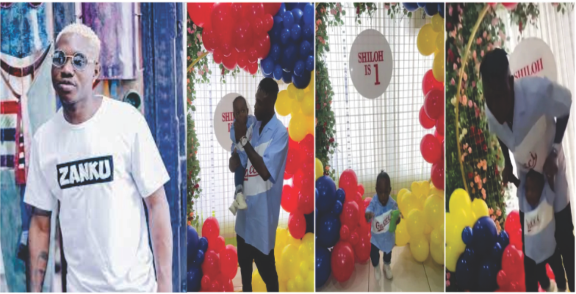 Zlatan Ibile Spotted Doing Daddy Duties On His Son's 'Shiloh' First Birthday