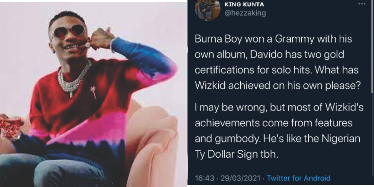 Wizkid's Fans React To Man That Claims Wizkid Has ‘Gumbody’ Achievements,