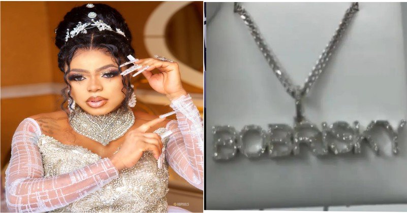 Bobrisky Buys Big Necklace Diamond Worth Millions of Naira