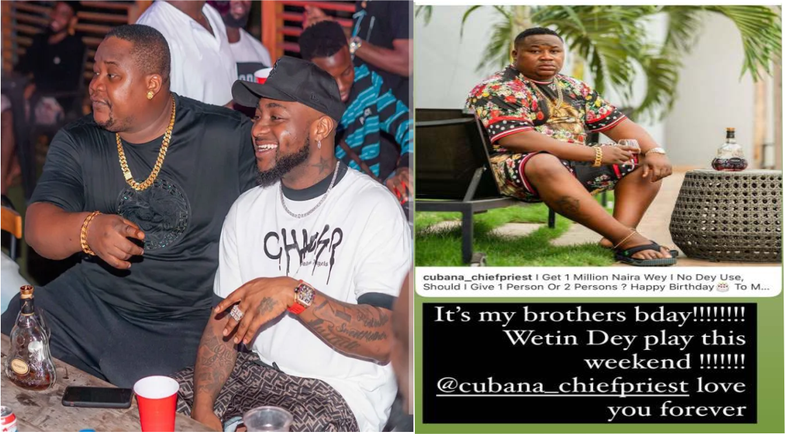 Davido Celebrates Cubana Chief Priest On His Birthday