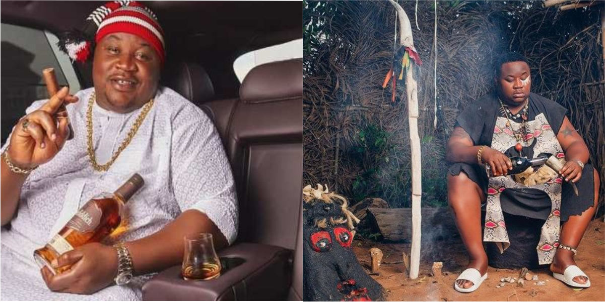 “Baba Make I Come Collect Soap?” – Reactions As Cubana Chiefpriest Poses In Spiritualist Outfit