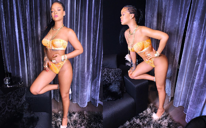 Rihanna Flaunts Her Body As She Poses In Strapless Bra And Panties (Photos)