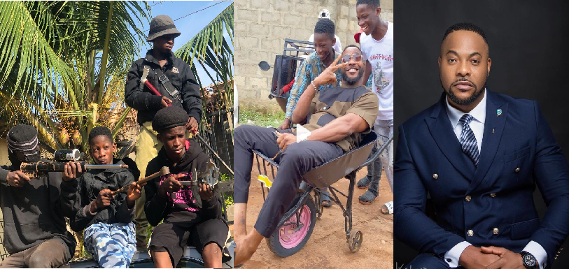 Watch Moment Ikorodu Bois Give Actor Bolanle Ninalowo A Lift In Their Wheelbarrow