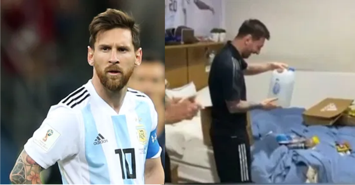 Argentina Teammates Gifts Messi With 'Holy Water' On His 34th Birthday (Video)