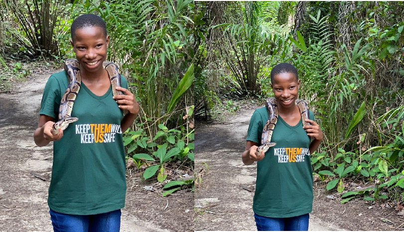 "Can you hold it?": Comedienne Emmanuella Says As She Flaunt Her Picture Holding A Snake