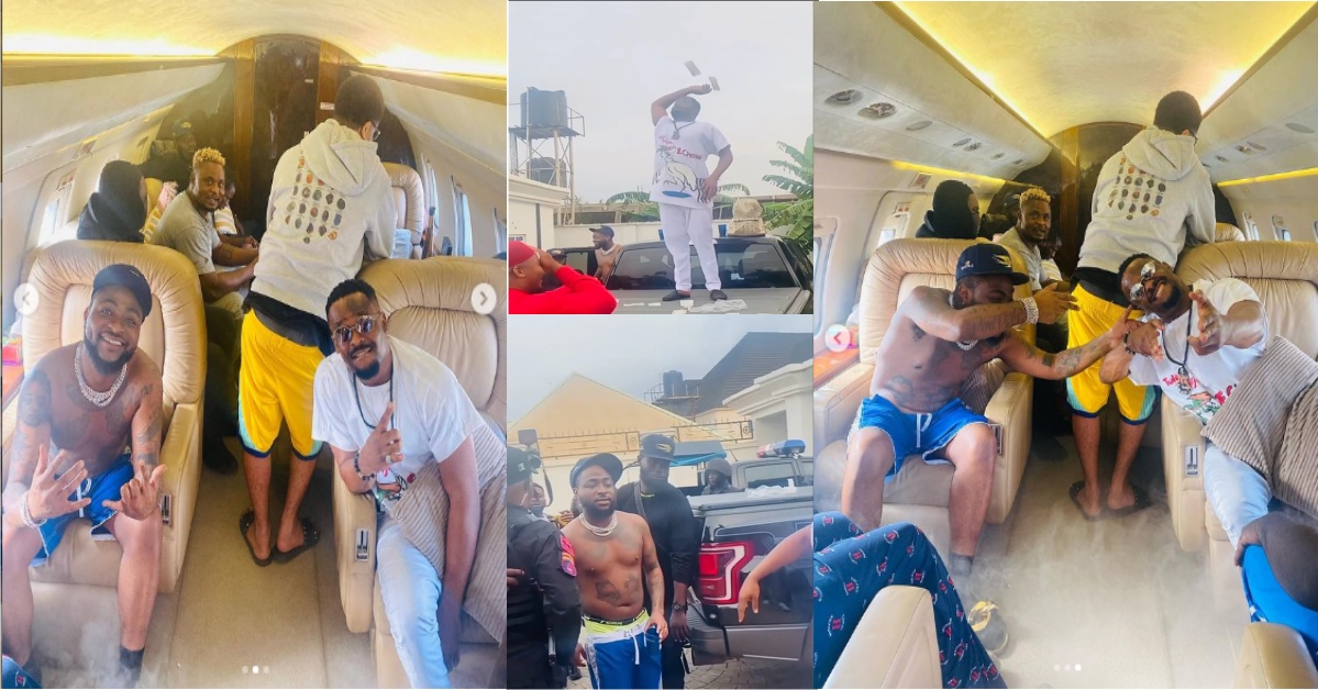 Davido And Zubby Spotted Having 'A Good Time' As They Storm Asaba 'Blowing Cash' (Video)