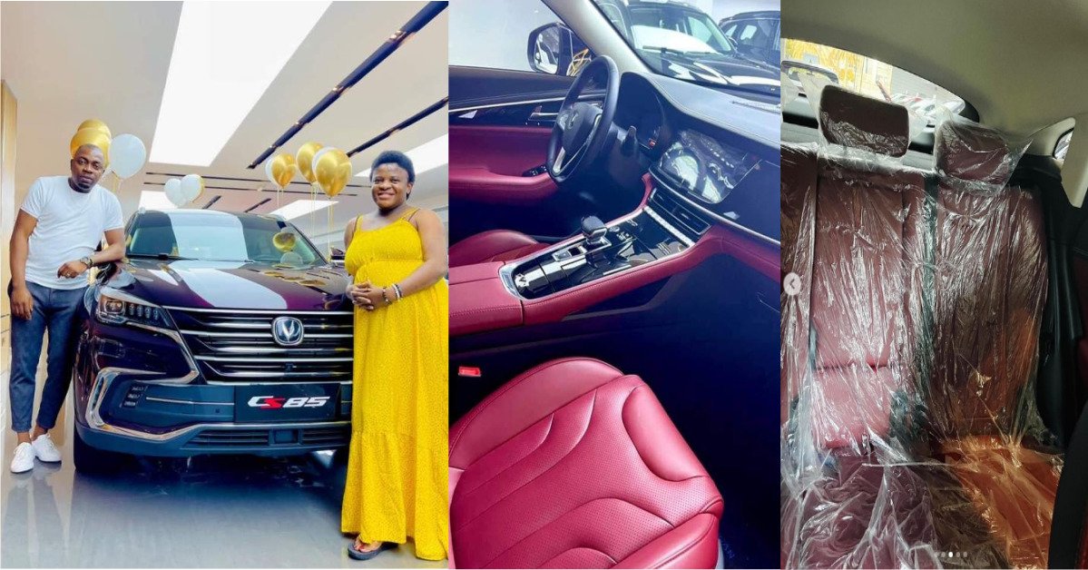 Angela Nwosu Receives Brand New Car From Husband After Welcoming Their Baby (Video)