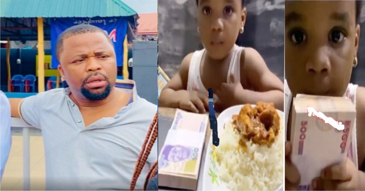 "This Is Not My Blood"- Actor Dike Osinachi Says As His Daughter Chooses N50k Over A Plate Of Rice (VIDEO)