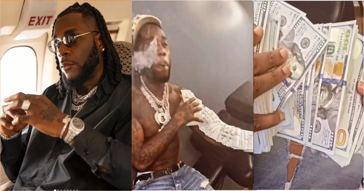 “No be him mates go Oba?” – Reactions as Burna Boy shows off dollar notes (Video)