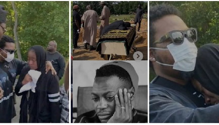 “Olamide is just different, no talking just action”: Nigerians React To Photo Of Olamide Consoling Sound Sultan’s Wife In The US