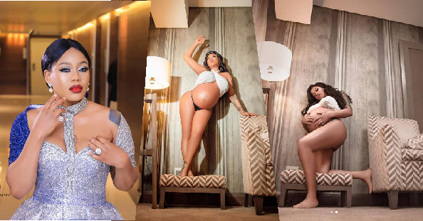 Toyin Lawani Ask Fans For Suitable Name For Her Unborn child As She Flaunts Baby Bump