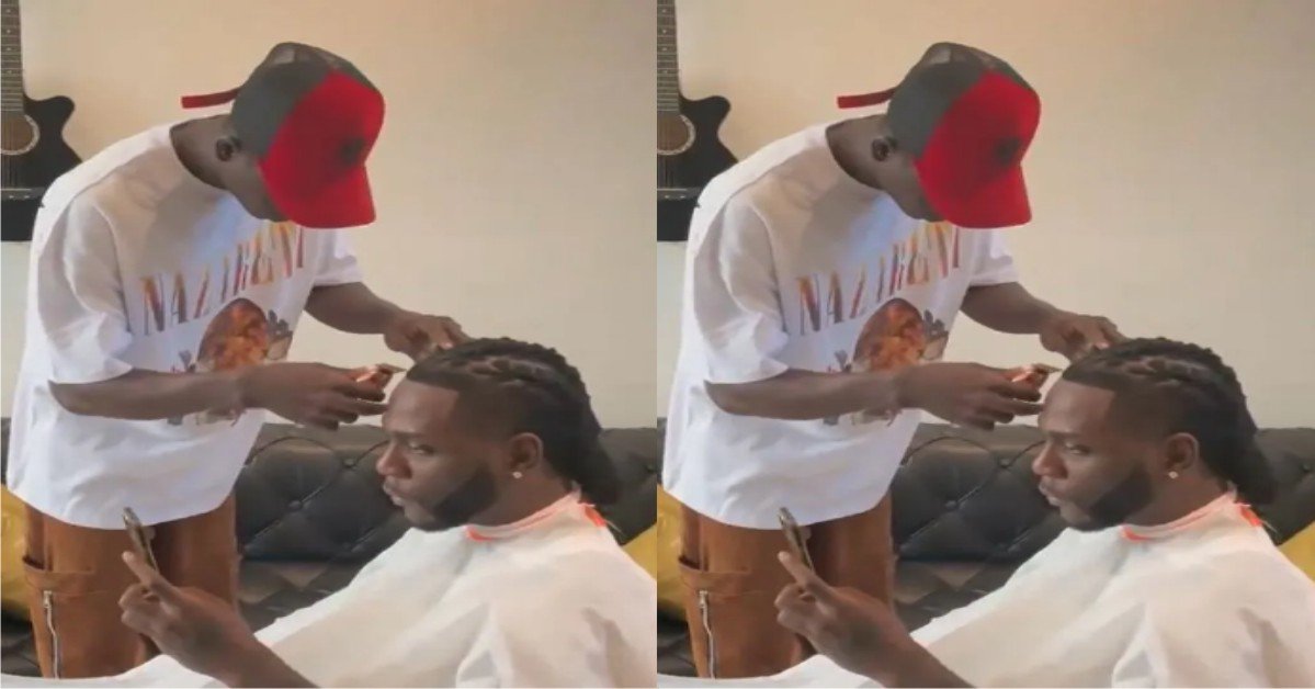 Nigerian Barber Who Gave Burna Boy A Haircut Narrates How He Met The Singer(VIDEO)
