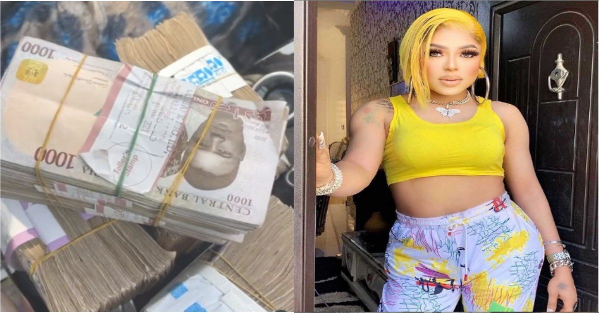 VIDEO: Bobrisky Shows Off bundles Of Cash He Received Prior His Birthday