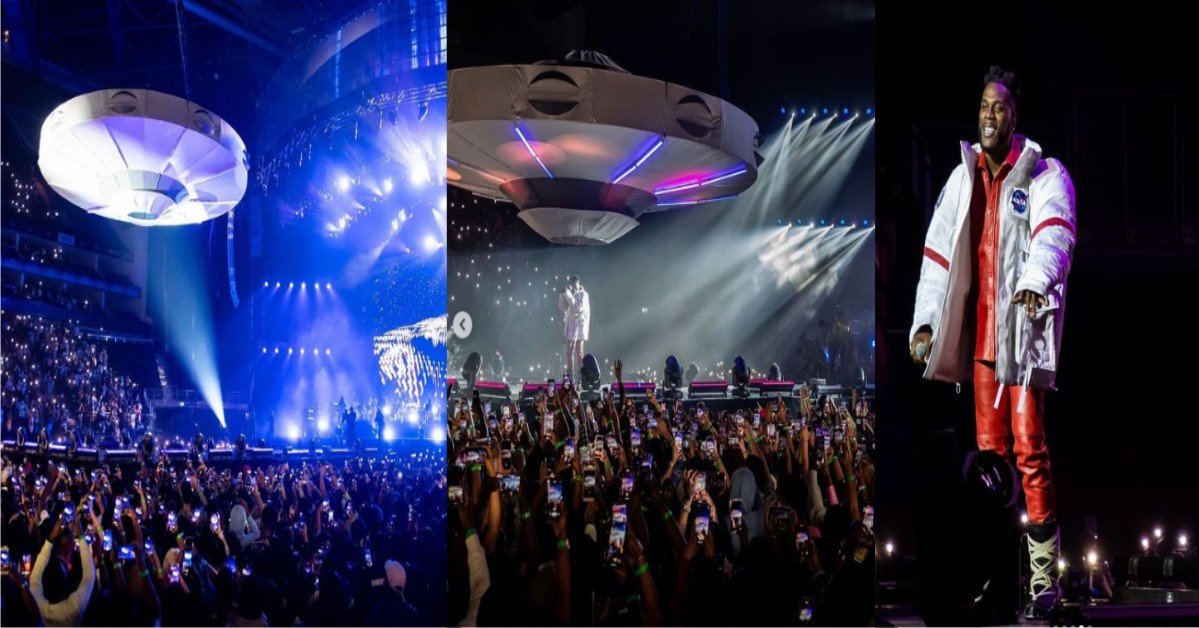 VIDEO: Burna Boy Lands In 02 Arena In An "Alien Spaceship"