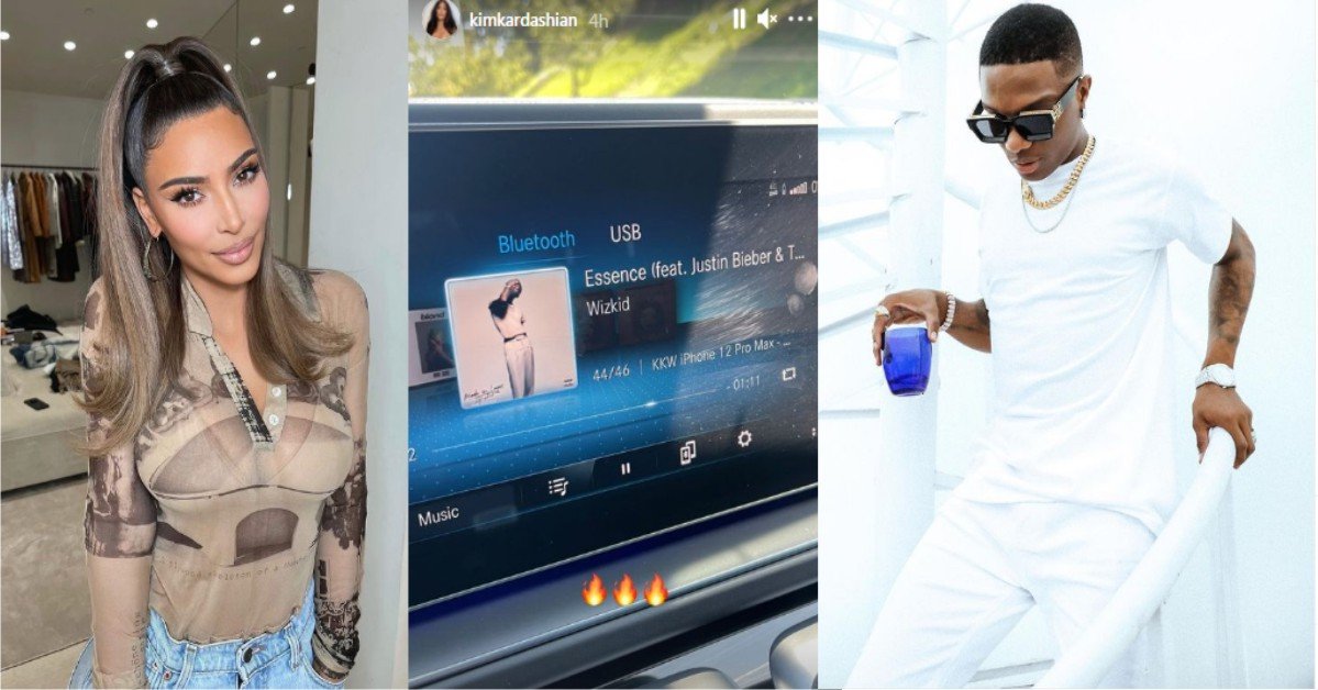 Kim Kardashian Spotted Listening To Wizkid's Essence