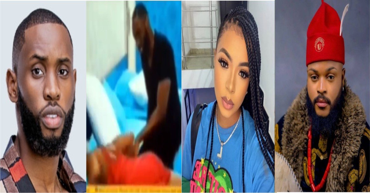 #BBNaija 2021 VIDEO: See How Whitemoney Reacted When He Saw Emmanuel giving Liquorose body massage