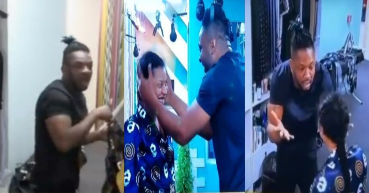 BBNaija: Cross’ 'Award Winning' Reaction After Seeing Nini This Morning