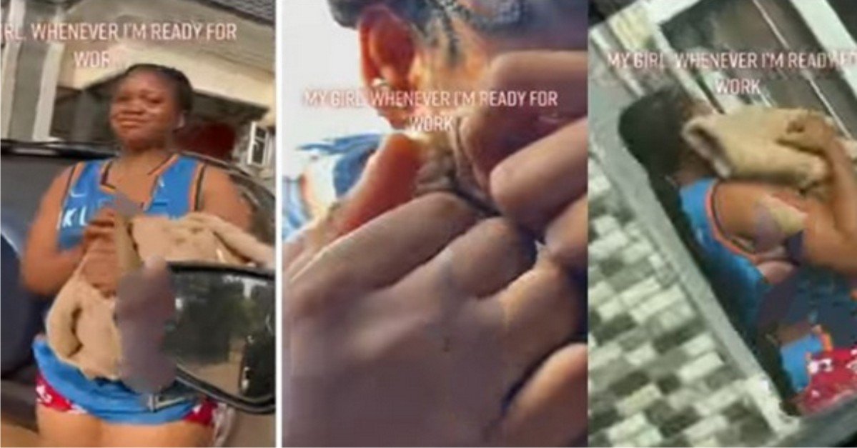 VIDEO: Lady In Tears As Boyfriend Leavs Her Indoors To Work