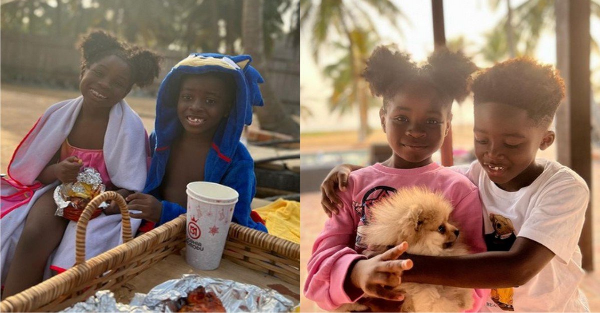 “Somebody's son don find her” – Fans Gush As Tiwa Savage’s Son, Jamil And Davido’s Imade Go On Play Date (Video)
