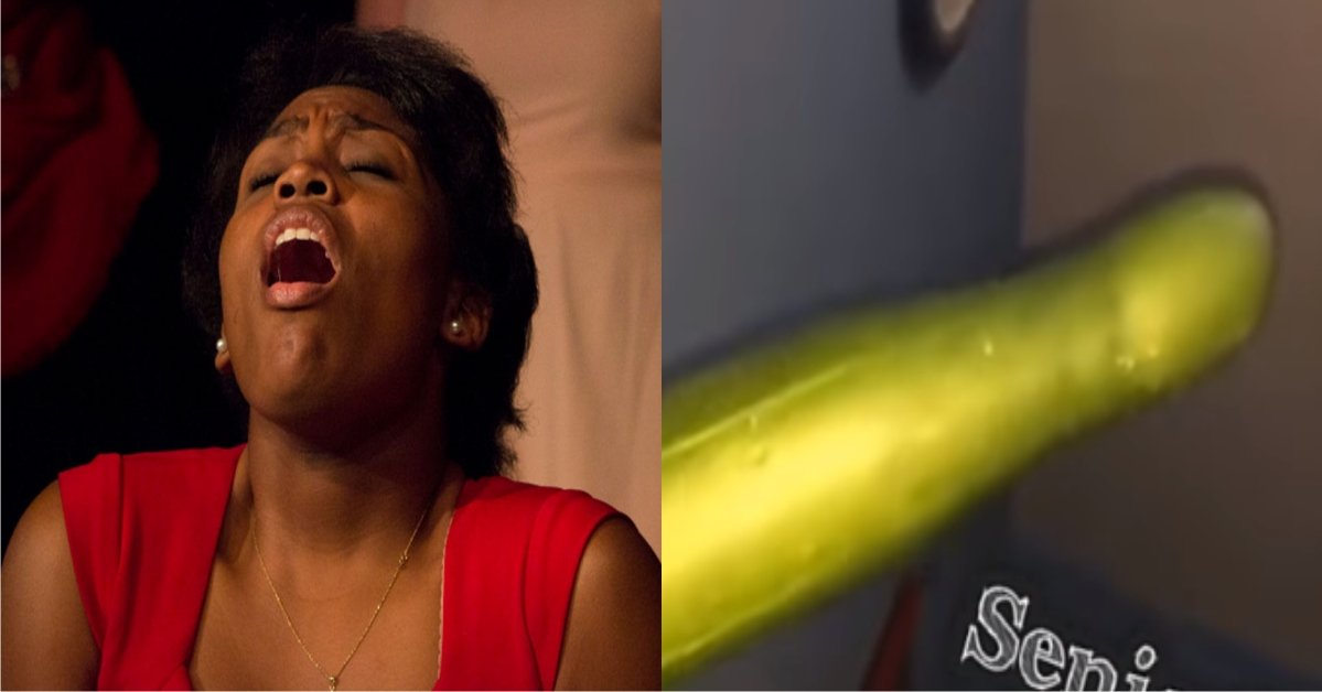 Lady displays huge cucumber shaped manhood that she uses on herself (Video)