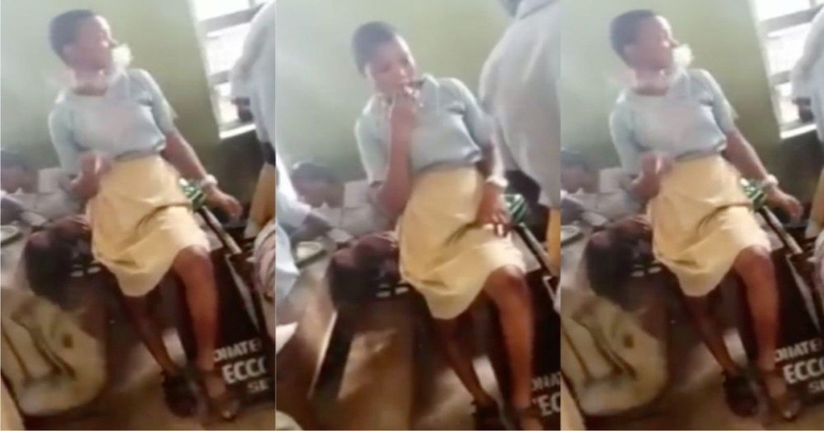 Female Student spotted Smoking in Class as Others Play Ludo [WATCH]
