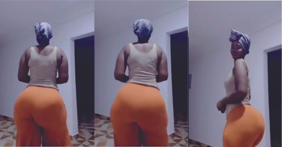 Young lady officially dethrones Hajia Bintu as she shakes her big bortos to excite se.x- starved men (Video)