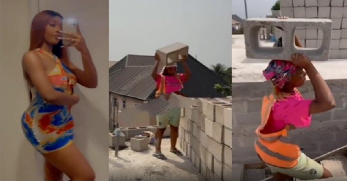 Nigerians Reacts As Gorgeous Lady Reveals She Does Bricklaying For A Living(Video)