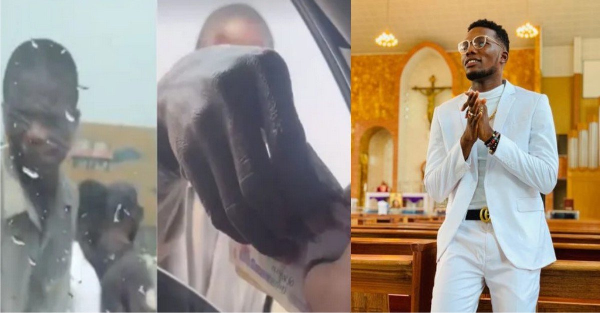 Nigerians React As Singer Victor AD Handsomely Rewards Man Who Washed His Dirty Car Inside Traffic (Video)