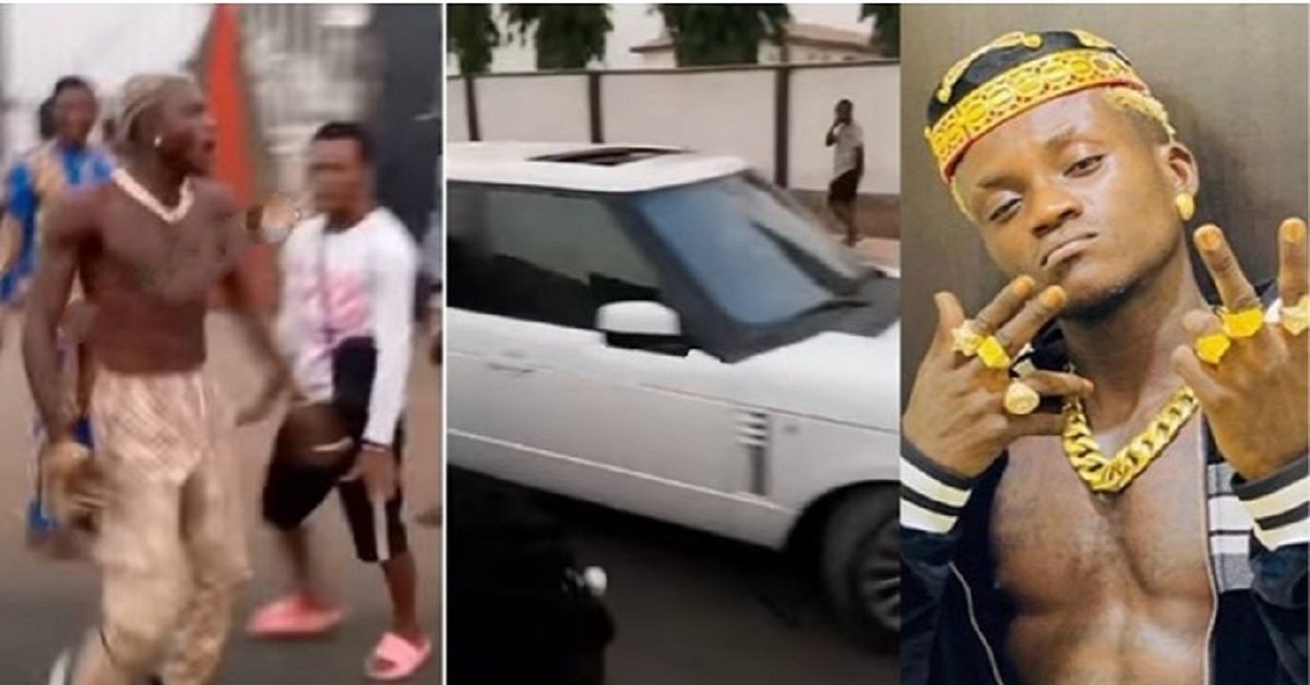 Chaos As Hoodlums Seize Portable’s Crown, Smash His Range Rover During Fight (Video)