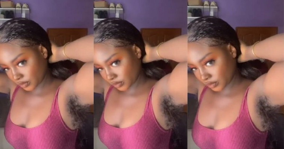Video of a pretty lady who has never shaved her armpit and the ‘down there’ since she was born emerges online- Watch