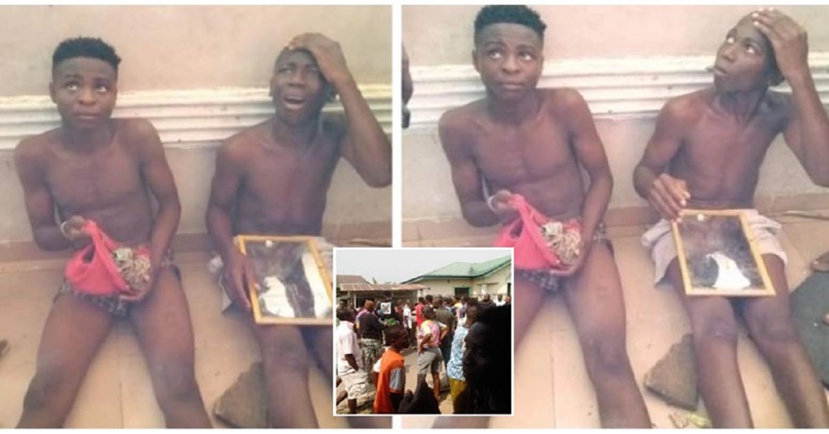 Two teenage boys caught allegedly trying to use a 14-yr-old girl for money rituals in Bayelsa (Video)