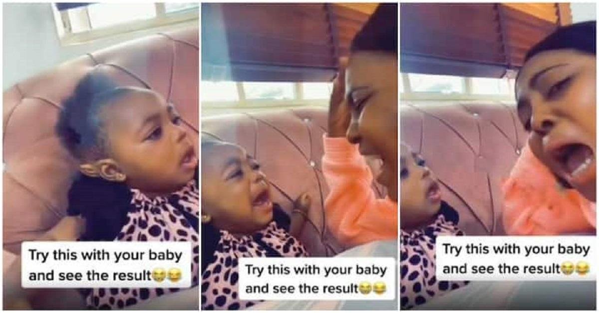 Hilarious Moment Baby Stopped Crying After Seeing Mum Outcry Her
