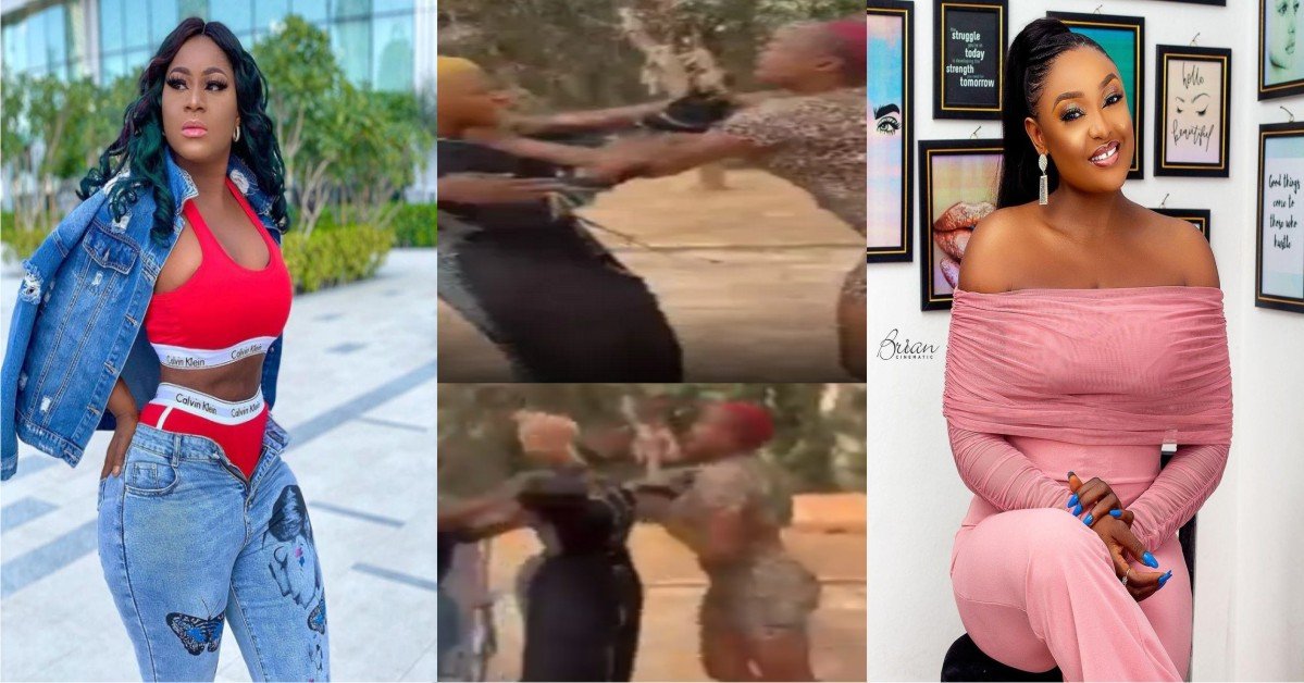 Destiny Etiko And Lizzy Gold 'Throw Punches' At A Movie Set (VIDEO)