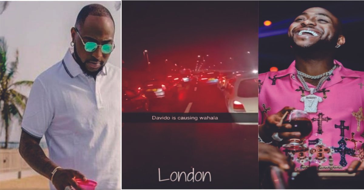 "To Enter O2 Na Big Problem" Davido Causes Traffic Jam In London (Video)