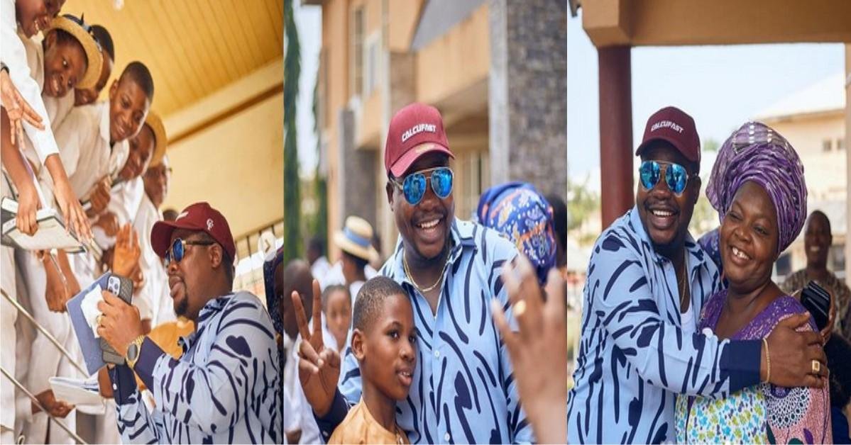 Comedian Mr Macaroni Visits His Alma mater, Babcock University High School (Photos)
