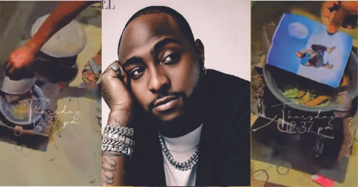 Nigerian Man Captured On Camera Cooking Davido’s Picture Inside Juju Pot To Attract Riches (Video)