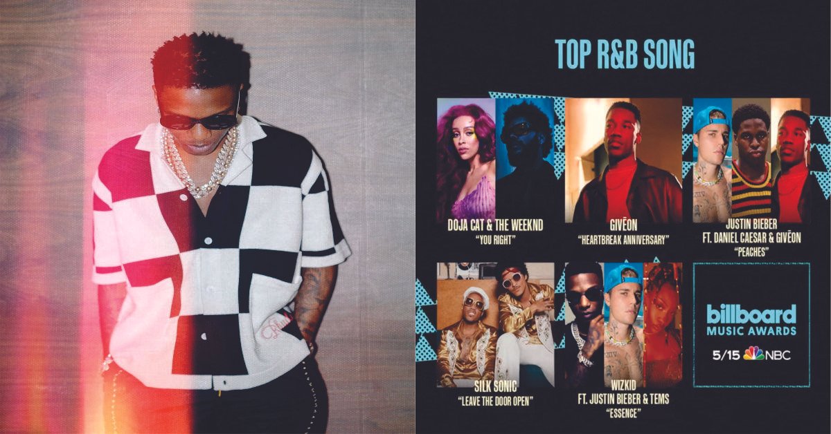 After Losing The Grammy - Wizkid’s ‘Essence’ Nominated For Top R&B Song | Billboard Music Awards
