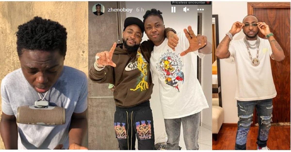 Zheno The Guy Who Went Viral After Singing ‘Jowo’ Remix Finally Meets Davido (Video)