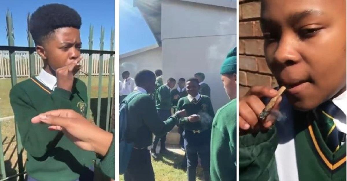 "This Generation Is On Another Level" - Viral Video Shows Secondary School Students Taking Turns to smoke weed in School