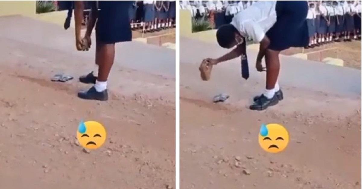 Principal Caught Female Student Using Two Phones During Exam, Orders Her To Smash Them