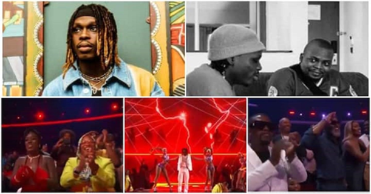 BET Awards: Fans Praises Olamide For Grooming Fireboy, As He gets a standing ovation at the Be Award